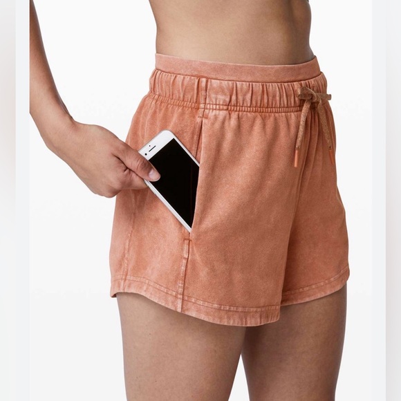 Lululemon Inner Glow Buttery Soft Texture Front Pocket Drawstring Pull On Short - Picture 4 of 12